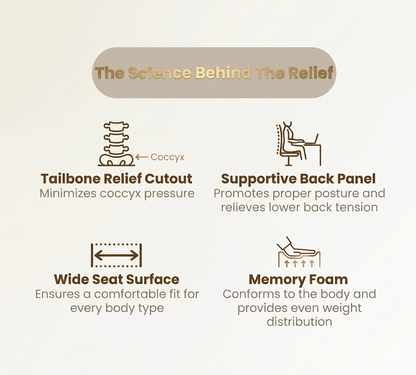 EasyNoa ErgoSit™ Travel & Daily Ergonomic Memory Foam Cushion
